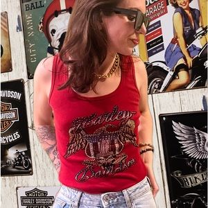 Harley Davidson 🦅 Rhinestone Vintage Tank